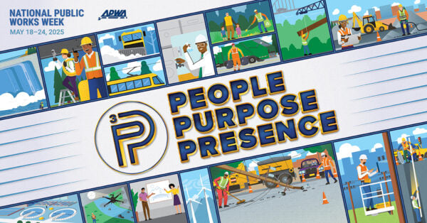 an illustration representing the 2025 APWA National Public Works Week theme "People, Purpose, Presence"