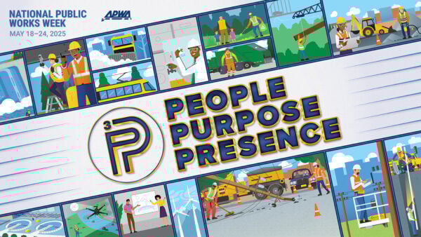 an illustration representing the 2025 APWA National Public Works Week theme "People, Purpose, Presence"
