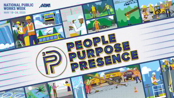 an illustration representing the 2025 APWA National Public Works Week theme "People, Purpose, Presence"
