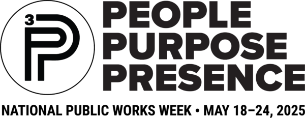 the P3 logo and the words People, Purpose, Presence and dates representing the 2025 APWA National Public Works Week