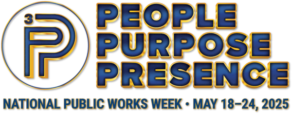 the P3 logo and the words People, Purpose, Presence and dates representing the 2025 APWA National Public Works Week