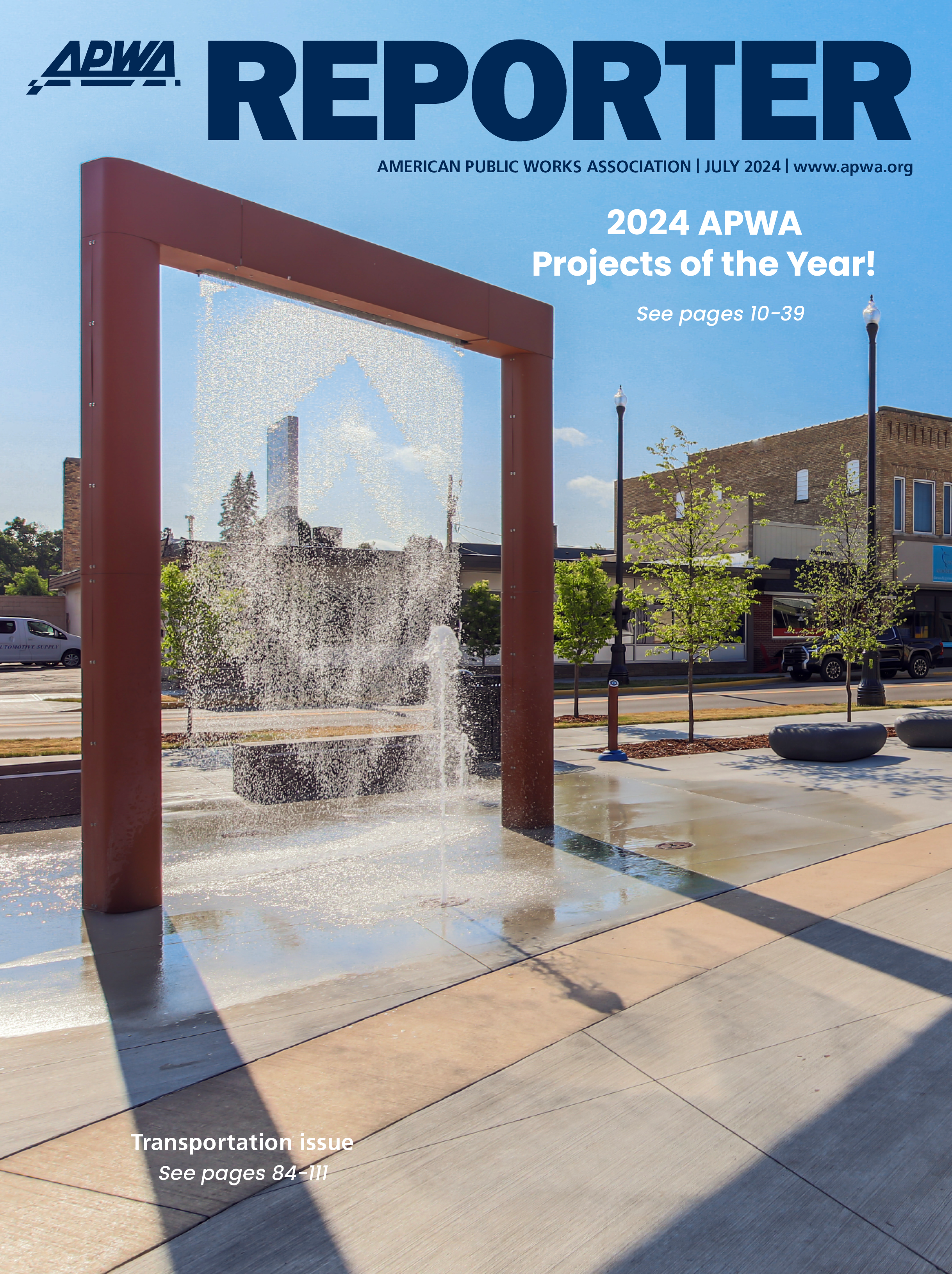 Cover image of the APWA Reporter July 2024 issue