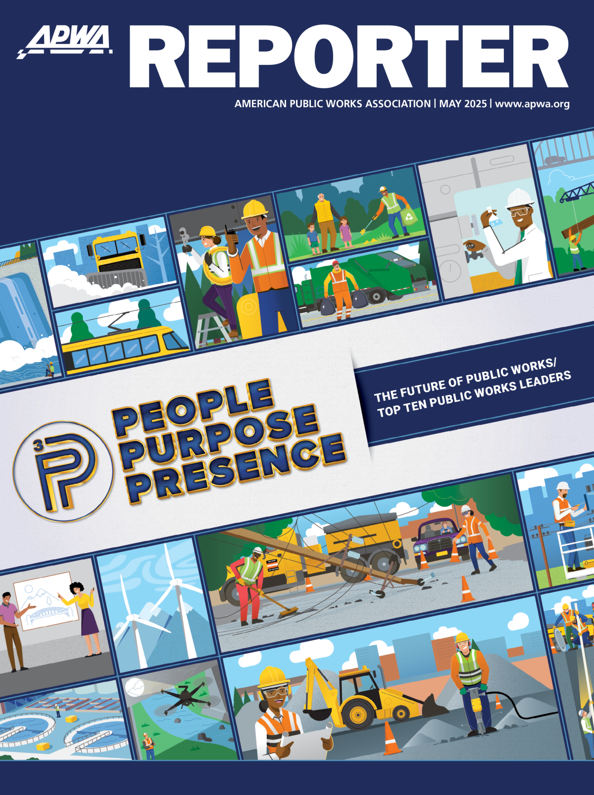 Cover image of the APWA Reporter May 2025 issue