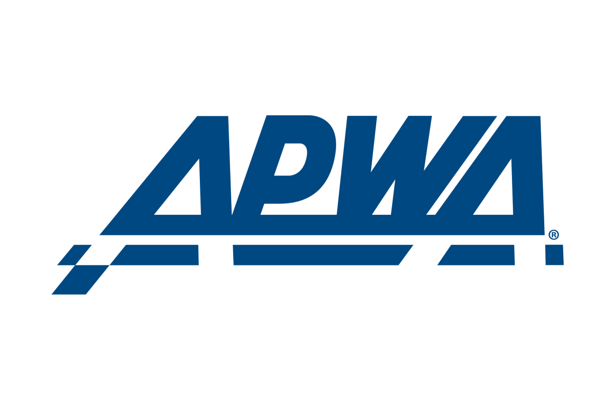 A blue APWA logo.