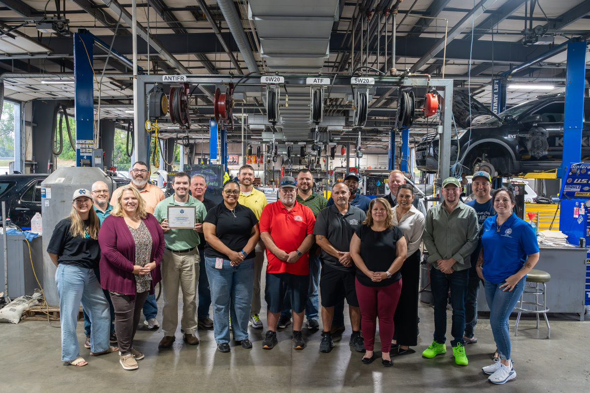 Staff from the Unified Government of Wyandotte County/Kansas City, Kansas Public Works Department smile for a photo after receiving APWA Accreditation.