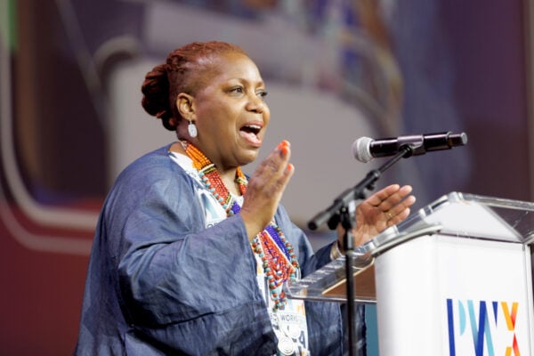 Dr. Bertice Berry speaks at the Closing General Session at PWX 2024.