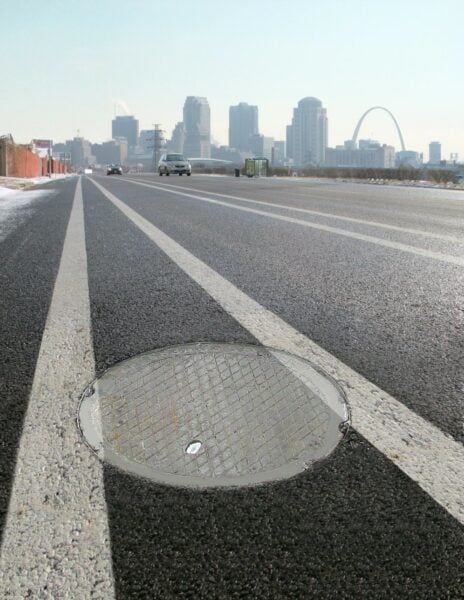 a photo of the Pivoted Turnbuckle Manhole Riser from American Highway Products