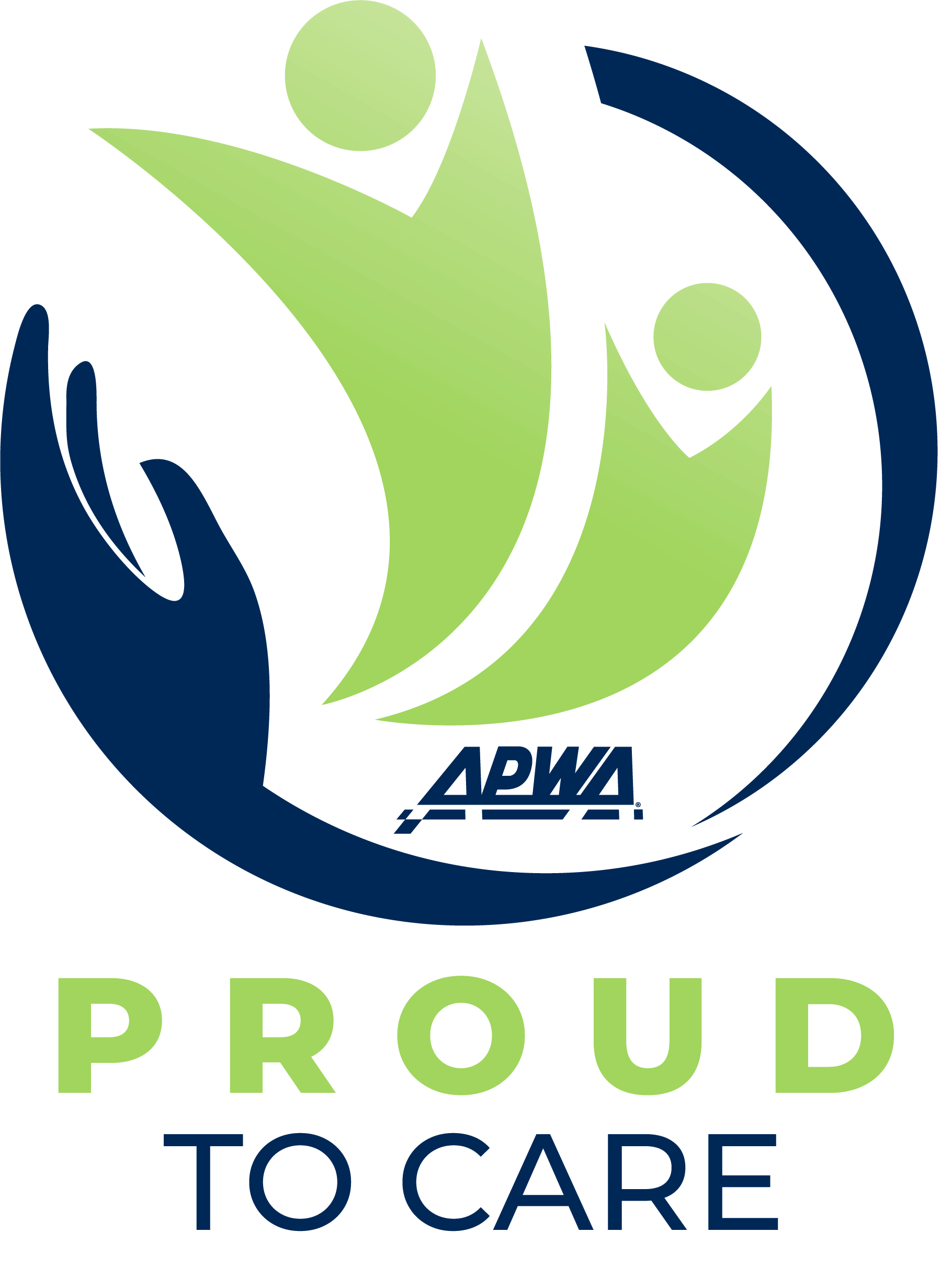 a logo representing APWA's Proud to Care program