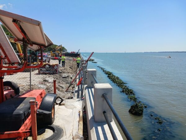 a photo of the Low Battery Seawall Restoration Project in Charleston, South Carolina
