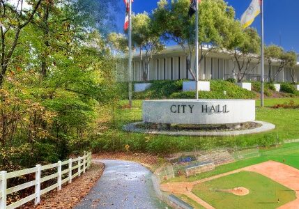a collage of images representing public works facilities and grounds