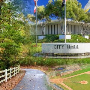 a collage of images representing public works facilities and grounds