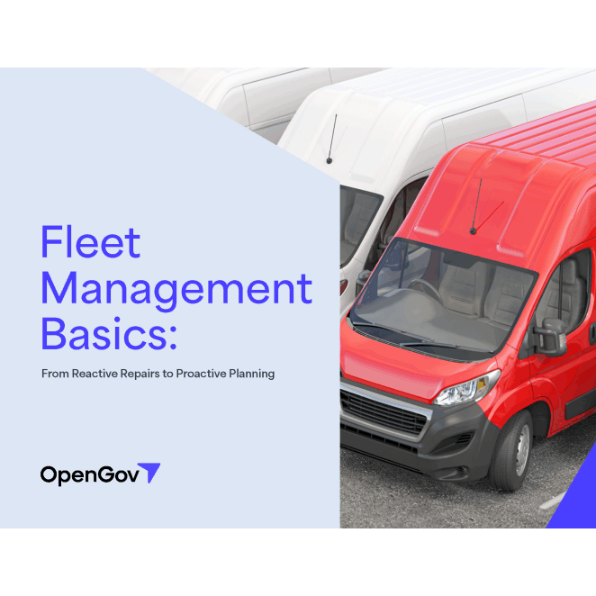 A line of trucks with the text "Fleet Management Basics: From Reactive Repairs to Proactive Planning."