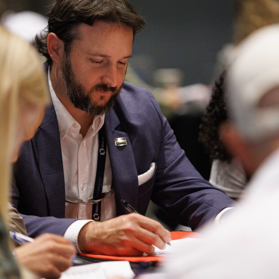 a photo of APWA committee members taking part in an activity