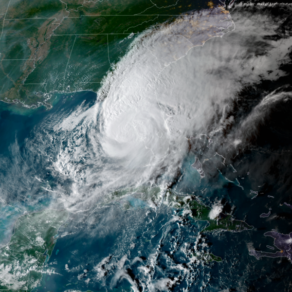 a satellite image of Hurricane Milton