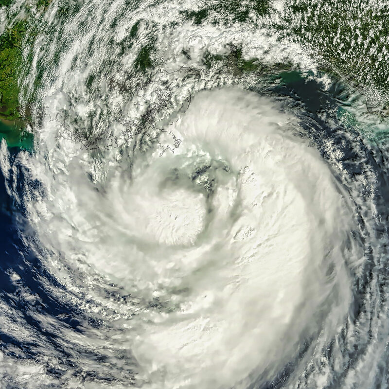 Hurricane Isaac. The storm was expected to make landfall on the anniversary of Hurricane Katrina, while marching straight up the Mississippi Riv Elements of this image furnished by NASA.