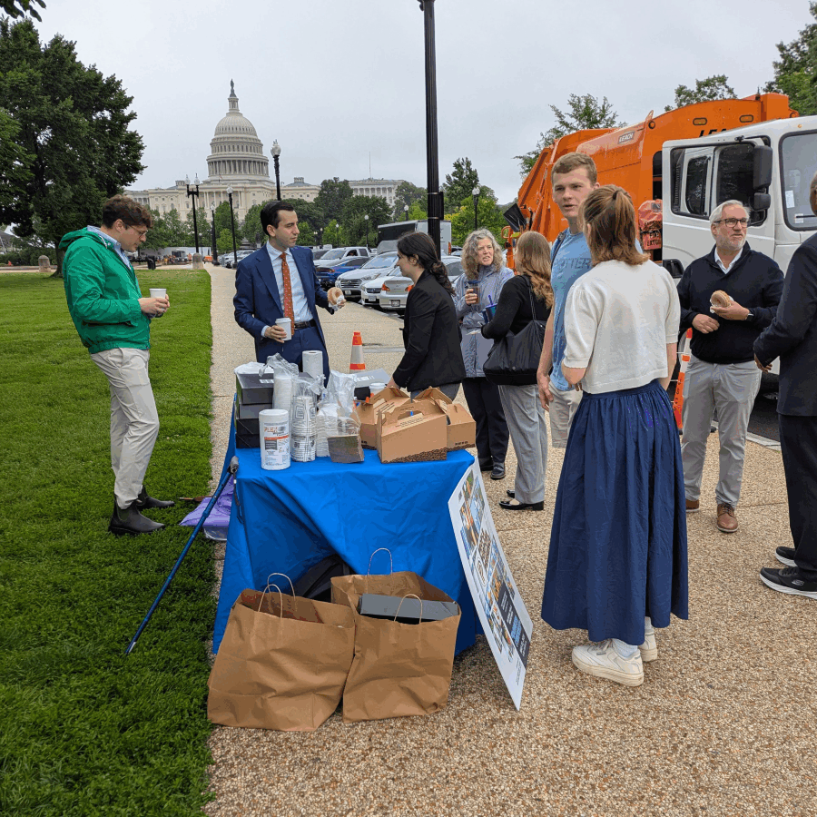 a photo of APWA's Donut & Trucks event in Washington, DC, celebrating National Public Works Week 2025