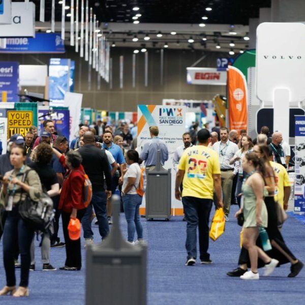 a photo of attendees on the PWX exhibit floor