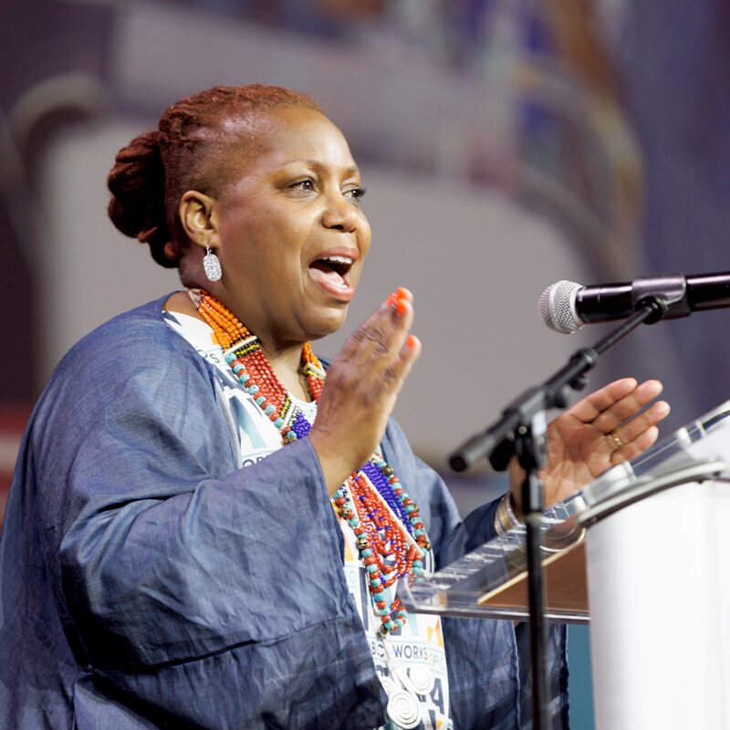 Dr. Bertice Berry speaks at the Closing General Session at PWX 2024.