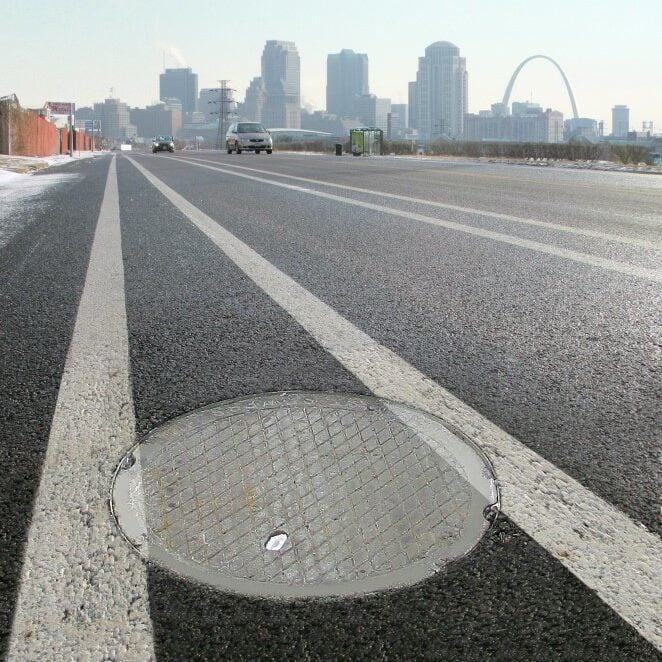 a photo of the Pivoted Turnbuckle Manhole Riser from American Highway Products