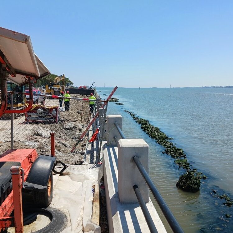 a photo of the Low Battery Seawall Restoration Project in Charleston, South Carolina