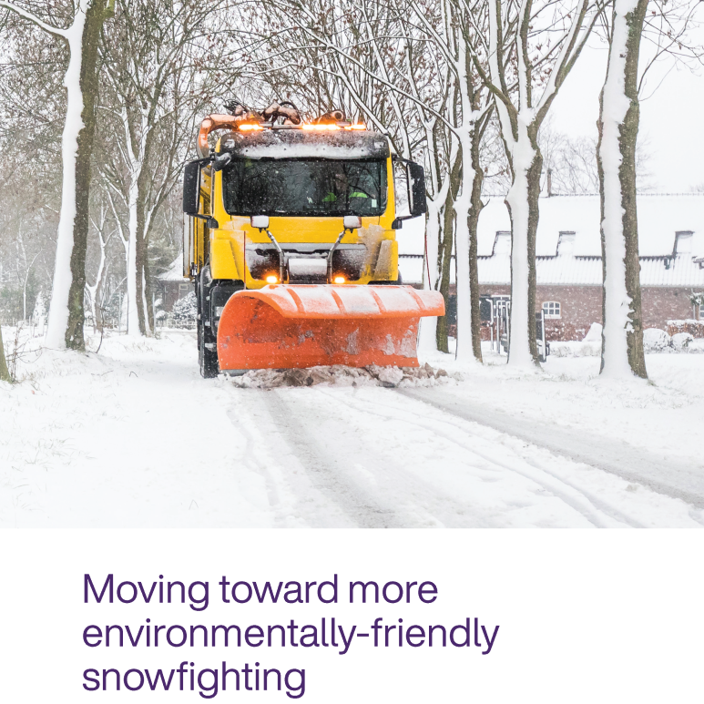 cover image of Telus' "Moving toward more environmentally-friendly snowfighting"