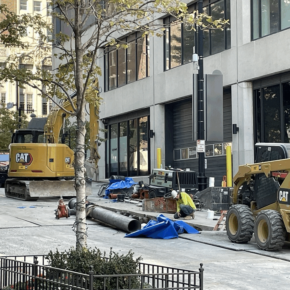 a road crew at work on repairs