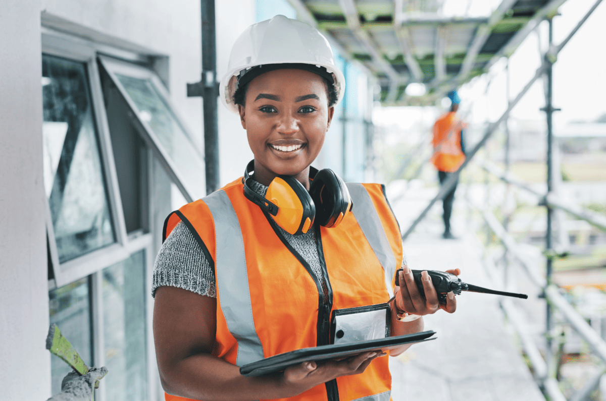 female engineer smiling female engineer smiling