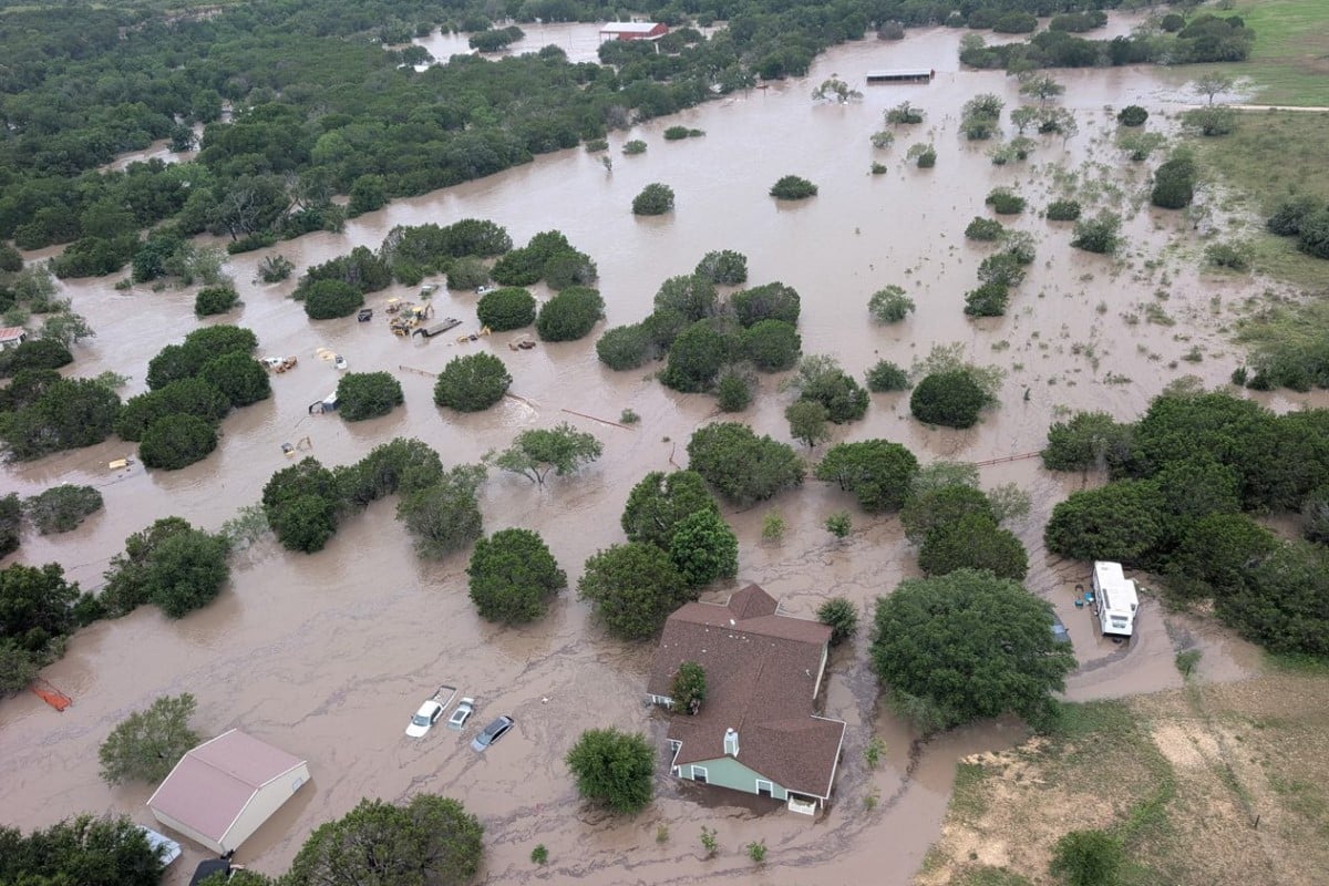 an aerial photo of flooding in summer 2025 in Texas