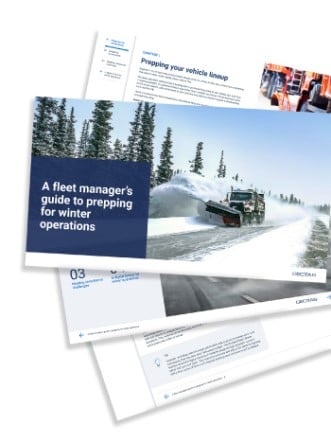 an illustration of Geotab's "A fleet manager's guide to prepping for winter operations"